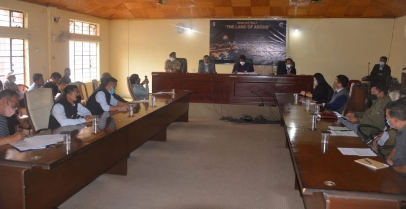 Mon DPDB meeting underway at the Conference Hall, Office of Deputy Commissioner, Mon on March 15. (DIPR Photo)